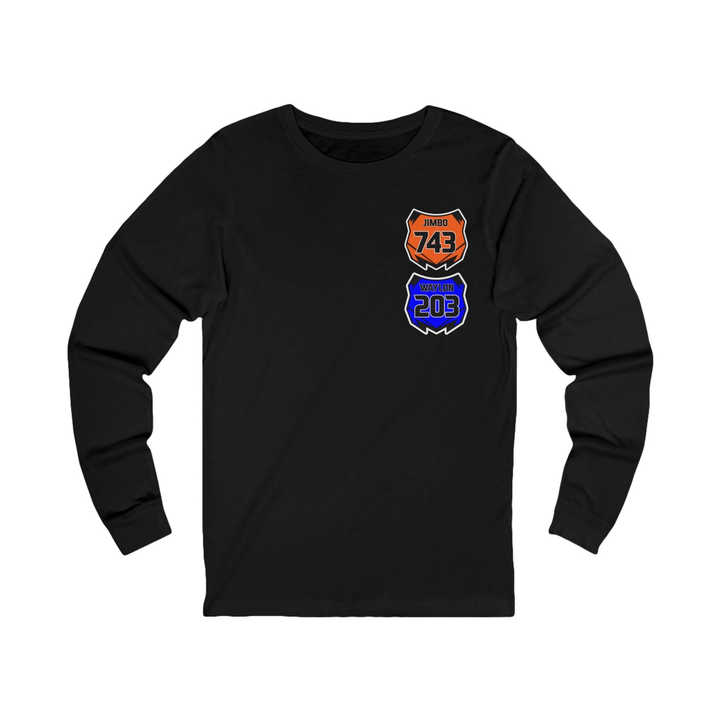 Custom Unisex Number Plate Long Sleeve *You pick back saying*