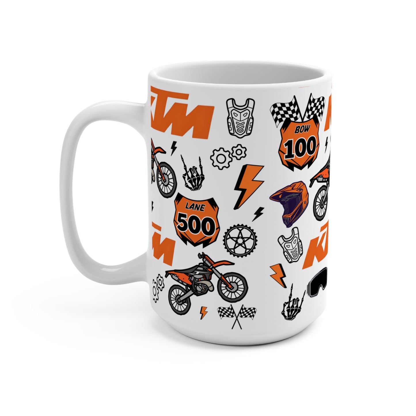 (KTM Inspired) Motocross Customizable Mug 15oz