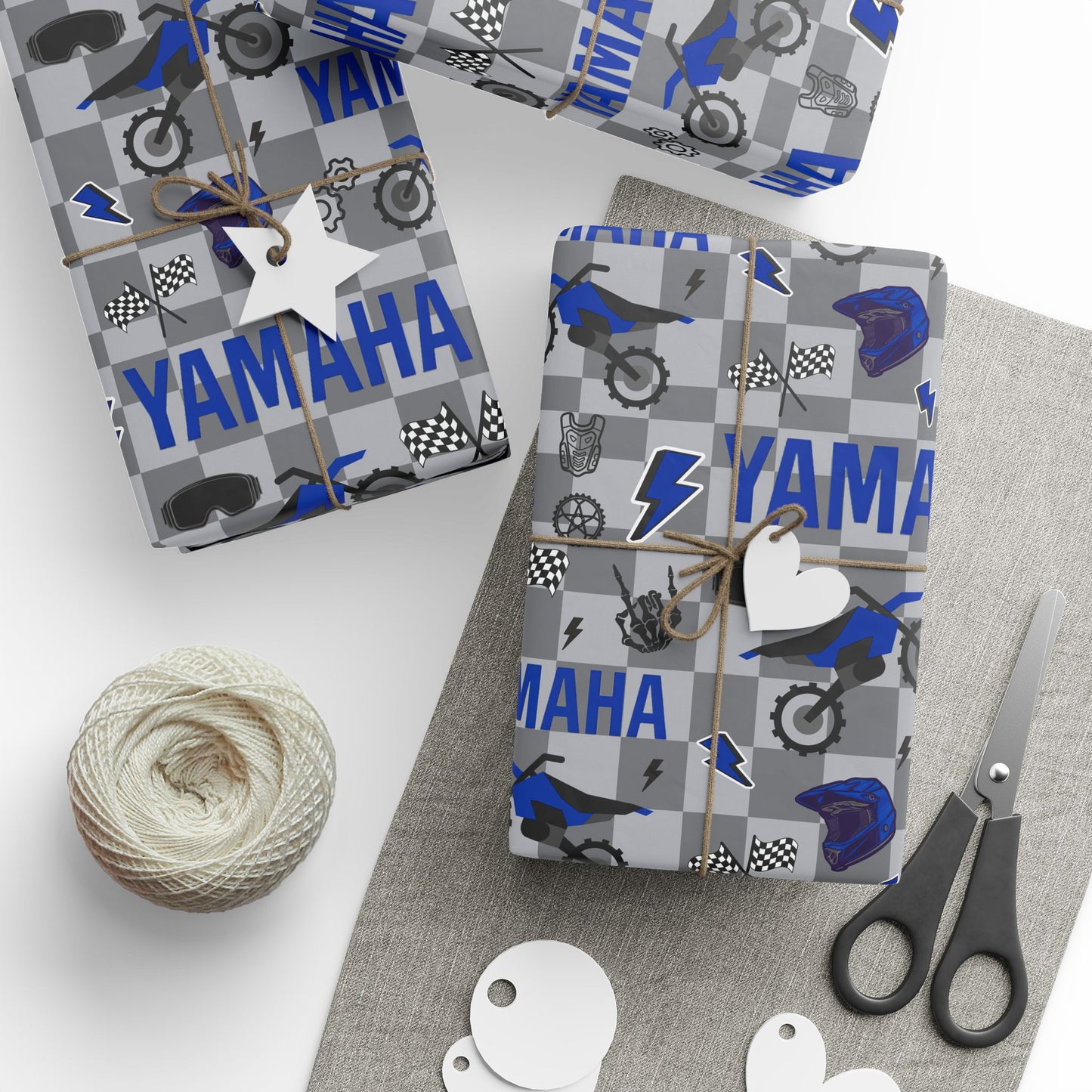 Yamaha Dirt Bike Inspired Gift Wrap