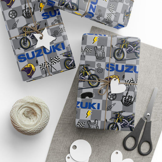 Suzuki Dirt Bike Inspired Gift Wrap