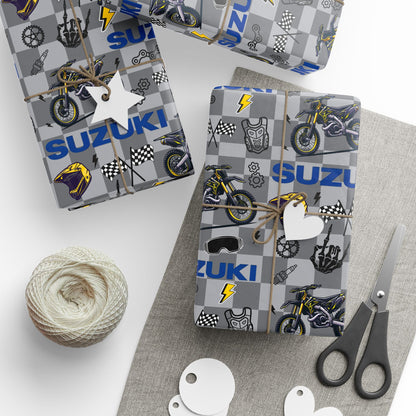 Suzuki Dirt Bike Inspired Gift Wrap