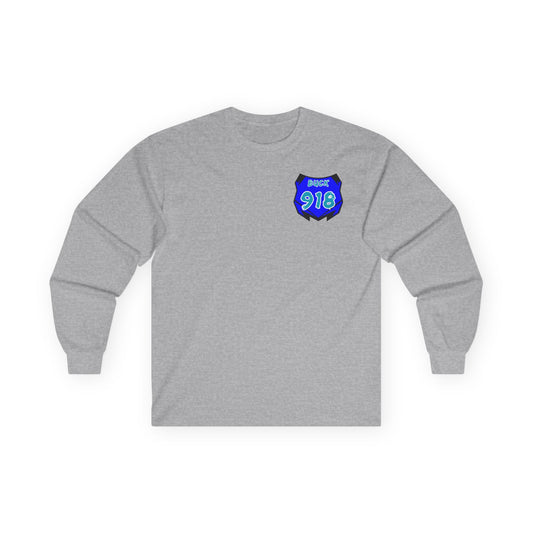 Custom Unisex Number Plate Gildan Long Sleeve *You Pick Back Saying*