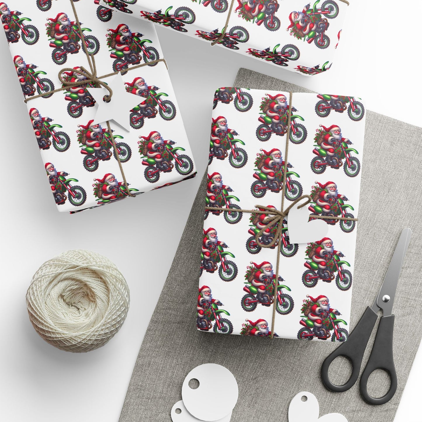 Santa Dirt Bike Gift Wrap