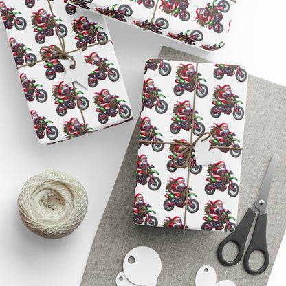 Santa Dirt Bike Gift Wrap