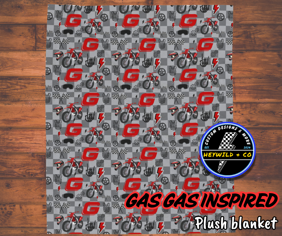 Gas Gas Dirt Bike Inspired Blanket
