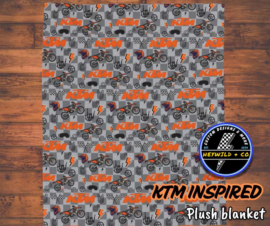 KTM Dirt Bike Inspired Blanket