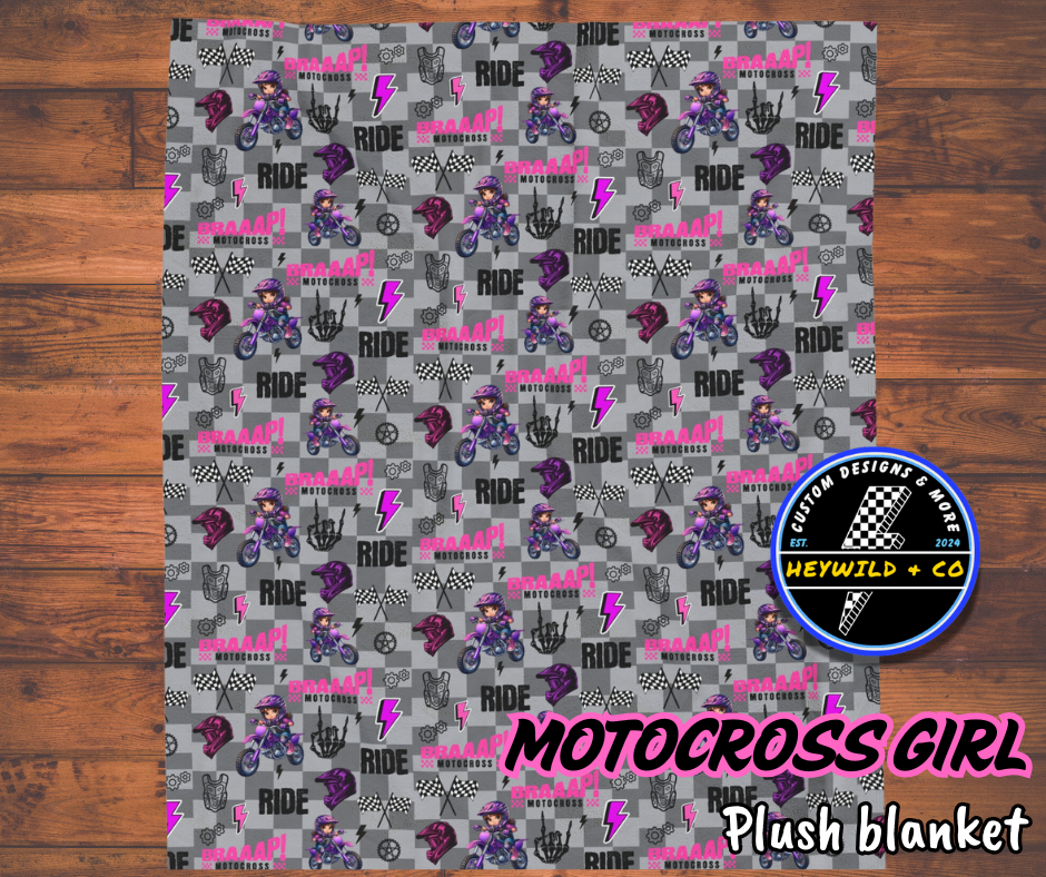 Motocross Girl Dirt Bike Blanket