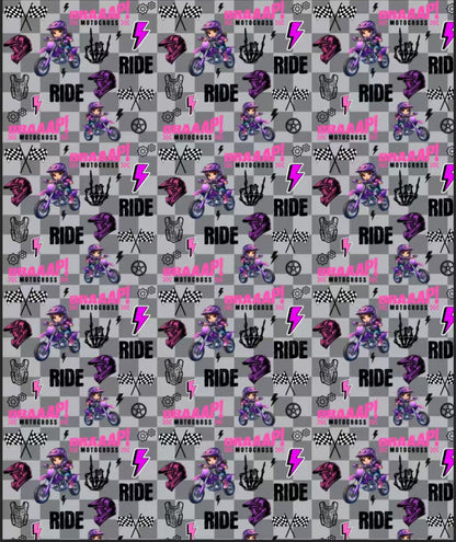Motocross Girl Minky Blanket *PRE-ORDER* Ship mid Oct.