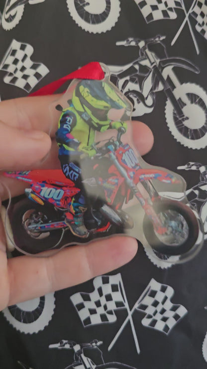 Personalized Dirt Bike Photo Ornament