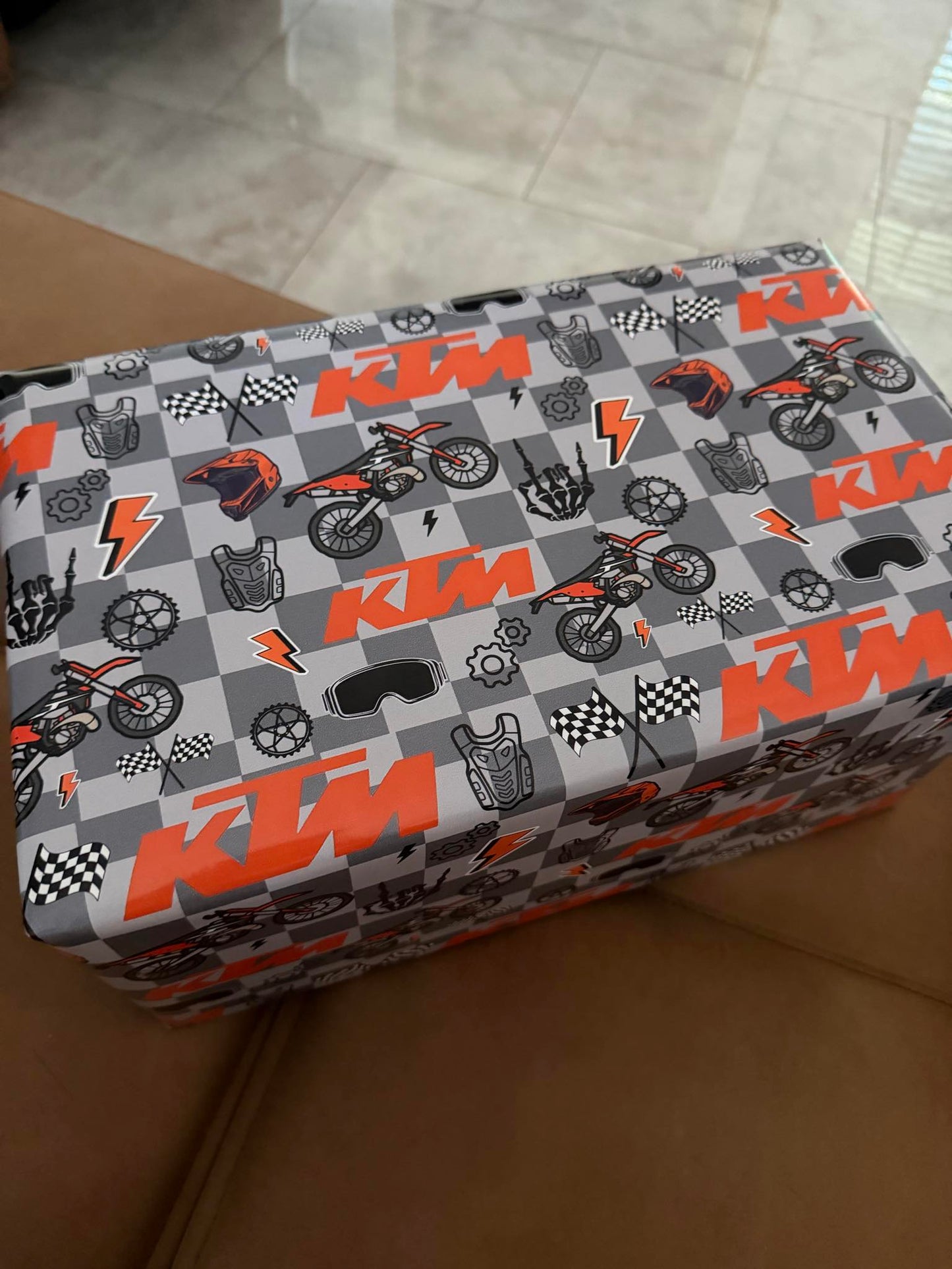 KTM Dirt Bike Inspired Gift Wrap