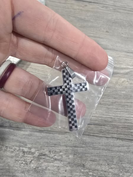Silver cross close up