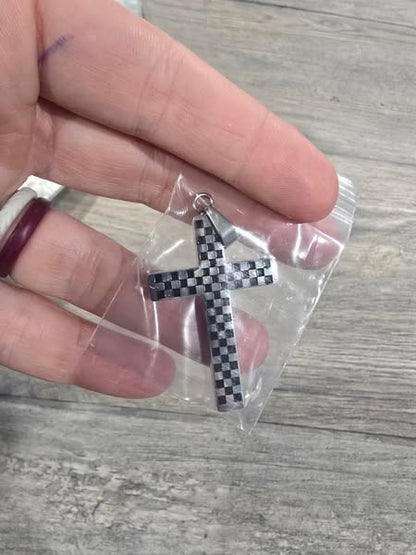 Silver cross close up